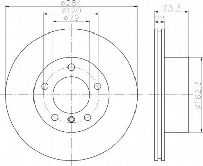 HELLA PAGID 8dd355118031 -  Тормозной диск